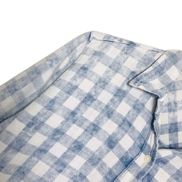 AEROPOSTALE 100% Cotton Checkered Denim Button Down Shirt Size Medium - Picture 3 of 11